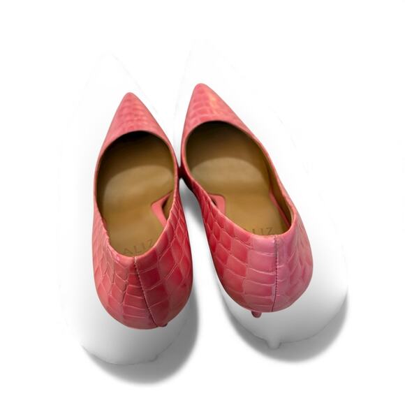 Naturalizer Anna Women's Heels Flamingo Pink Croco Leather Size 8 - Picture 4 of 7